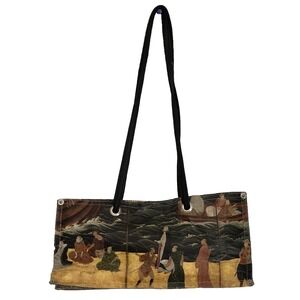 The News Tan Eco-Friendly Top Handle Bag | Made in Los Angeles Asian Theme Art